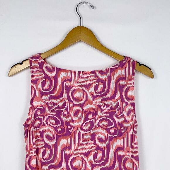 Title Nine Women's Breeze Ikat Cowl Neck Knit Dress Small Pink Sleeveless - Picture 7 of 13